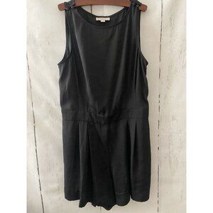 Ann Taylor Loft Romper 4 Petite Black Sleeveless Pleated Pockets Shorts